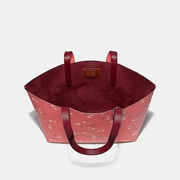 COACH NWOT Leatherware Highline Tote Coral Pink Floral #55181 - Picture 13 of 13